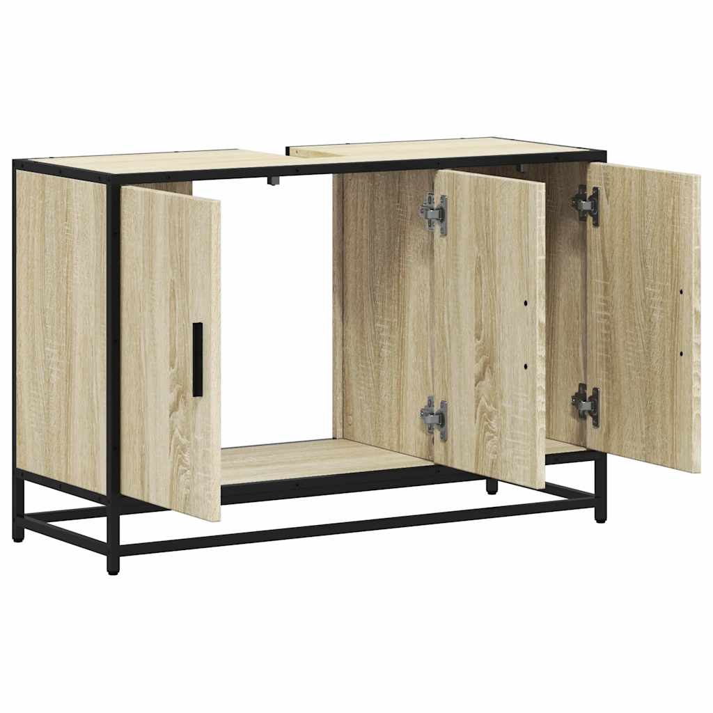 Sonoma Oak Bathroom Sink Cabinet, 90x33x60 cm, Engineered Wood