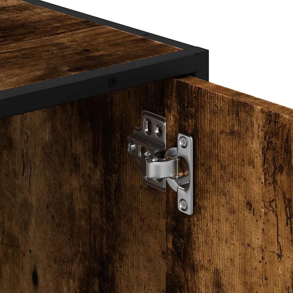 Smoked Oak Bathroom Sink Cabinet 90x33x60 cm - Engineered Wood