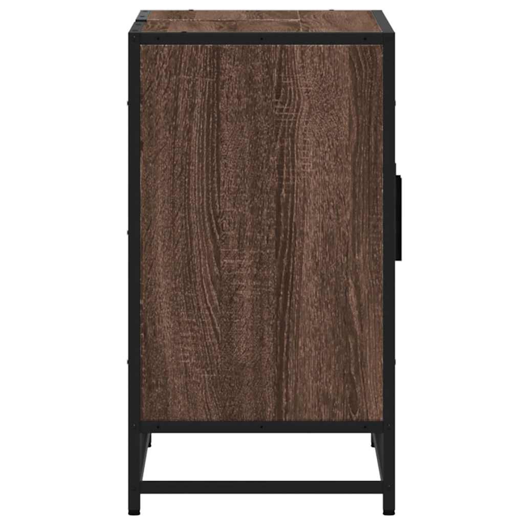 Brown Oak Bathroom Sink Cabinet 90x33x60 cm - Engineered Wood