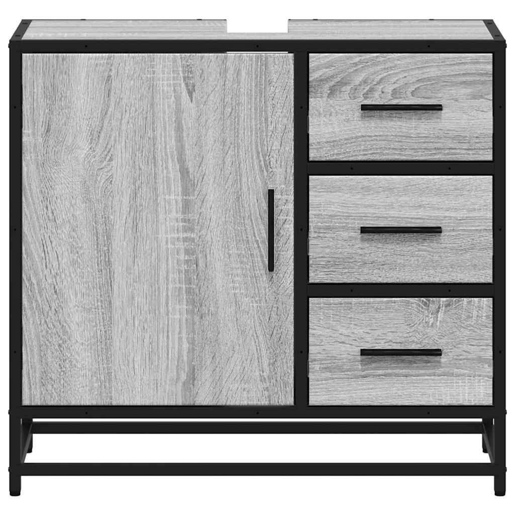 Grey Sonoma Bathroom Sink Cabinet 65x33x60 cm - Engineered Wood