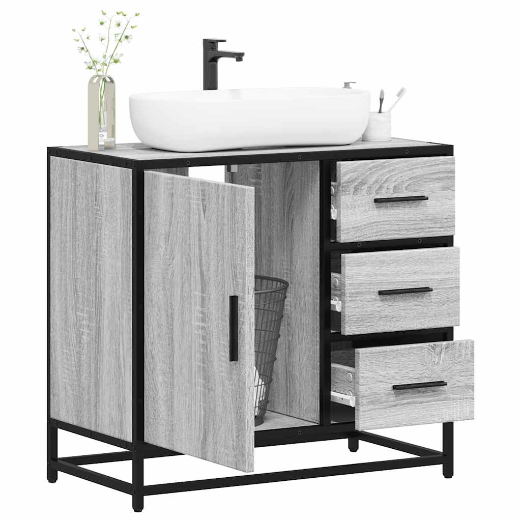Grey Sonoma Bathroom Sink Cabinet 65x33x60 cm - Engineered Wood