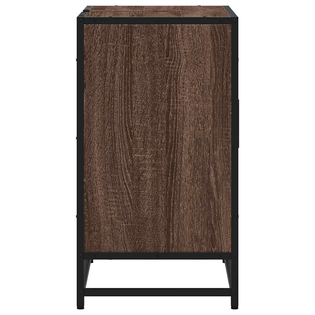 Brown Oak Bathroom Sink Cabinet 65x33x60 cm - Engineered Wood