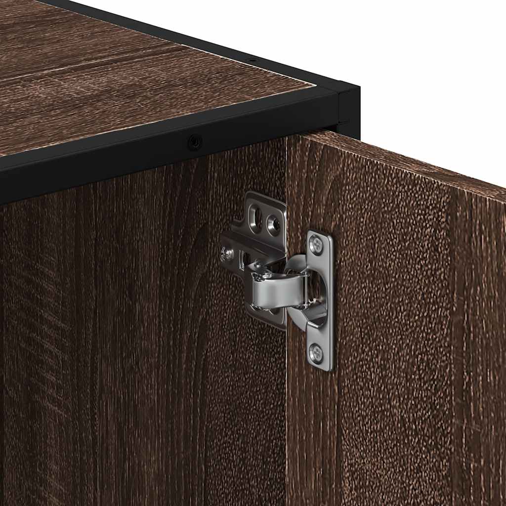 Brown Oak Bathroom Sink Cabinet 65x33x60 cm - Engineered Wood