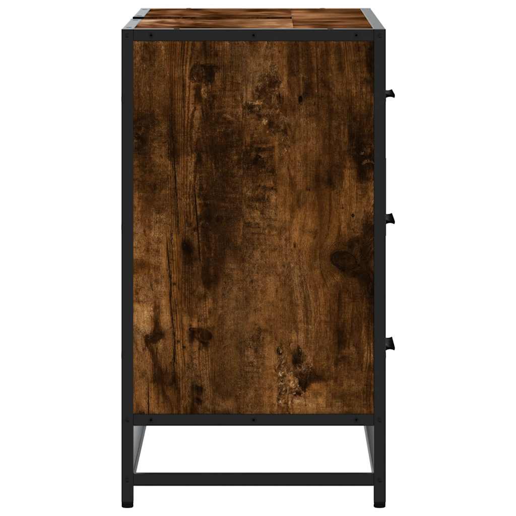 Smoked Oak Bathroom Sink Cabinet 80x33x60 cm - Engineered Wood