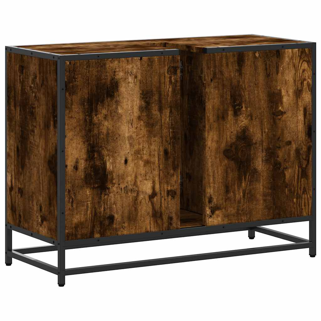 Smoked Oak Bathroom Sink Cabinet 80x33x60 cm - Engineered Wood