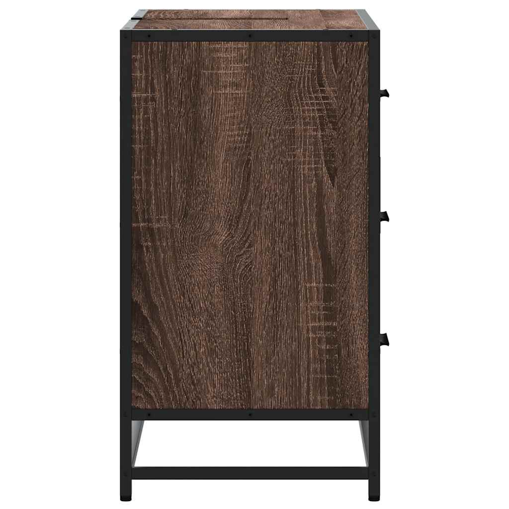 Brown Oak Engineered Wood Bathroom Sink Cabinet 80x33x60 cm