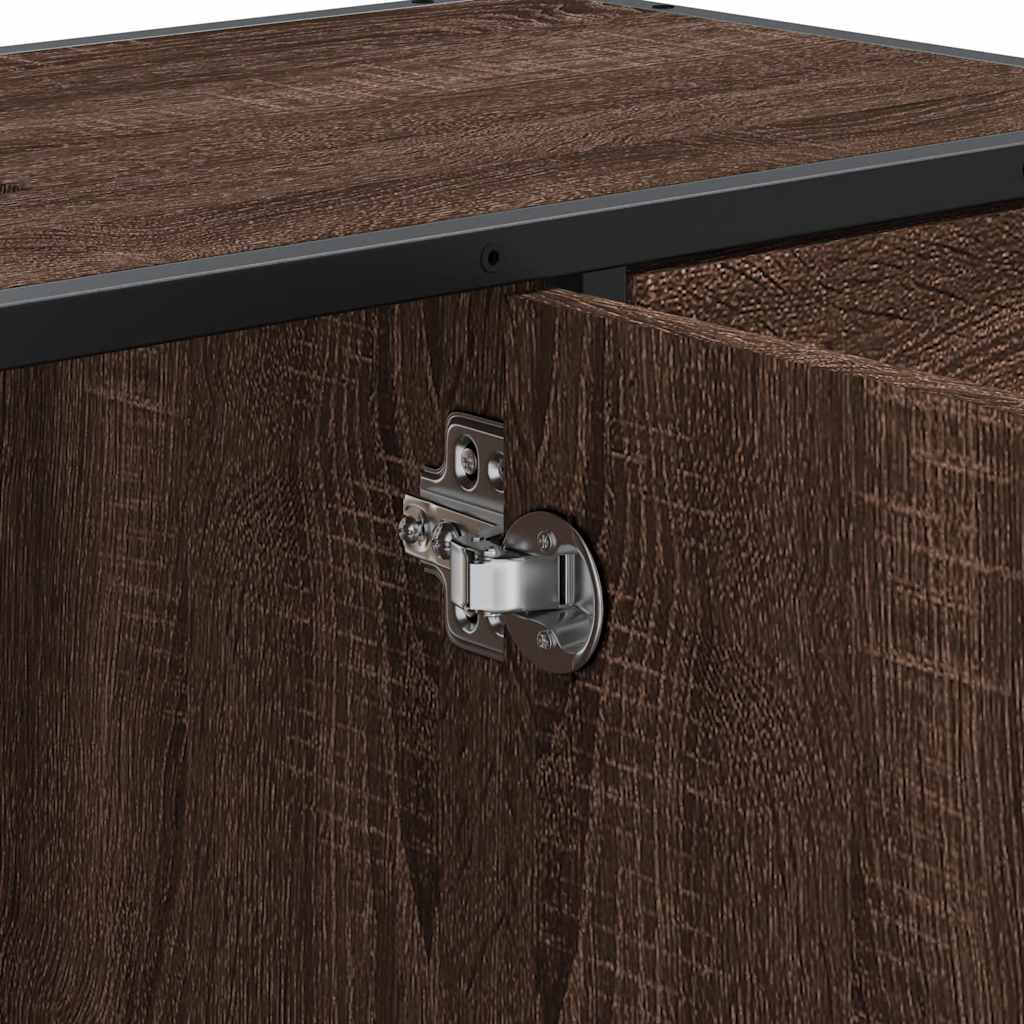 Brown Oak Engineered Wood Bathroom Sink Cabinet 80x33x60 cm