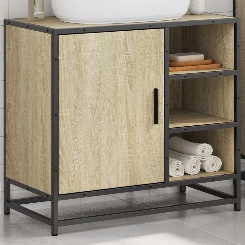 Sonoma Oak Bathroom Sink Cabinet, 65x33x60 cm, Engineered Wood