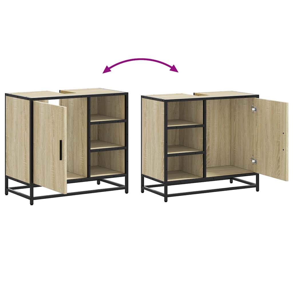 Sonoma Oak Bathroom Sink Cabinet, 65x33x60 cm, Engineered Wood