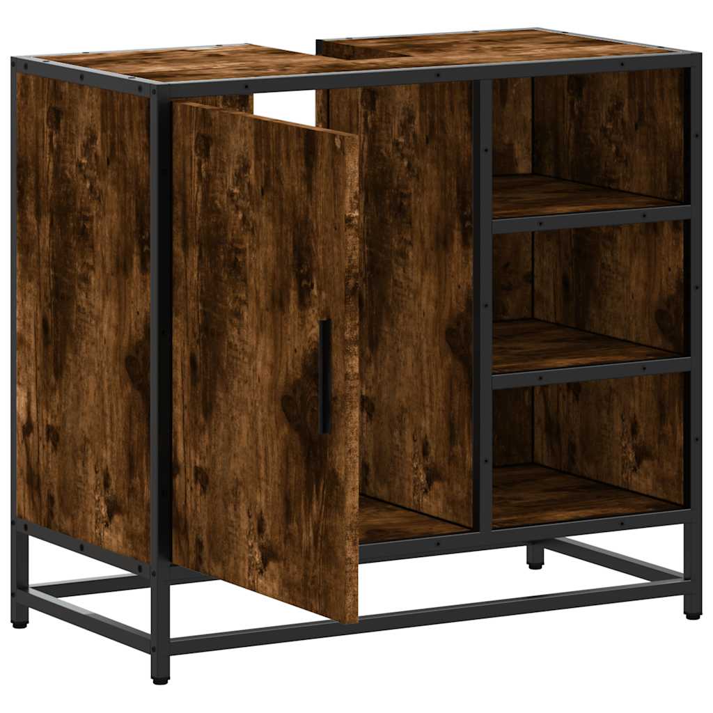 Smoked Oak Bathroom Sink Cabinet 65x33x60 cm - Engineered Wood
