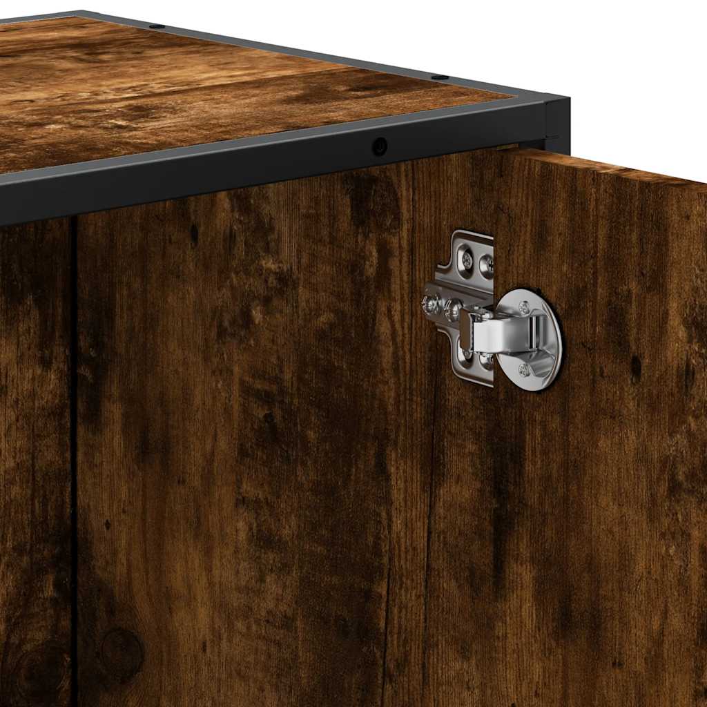 Smoked Oak Bathroom Sink Cabinet 65x33x60 cm - Engineered Wood