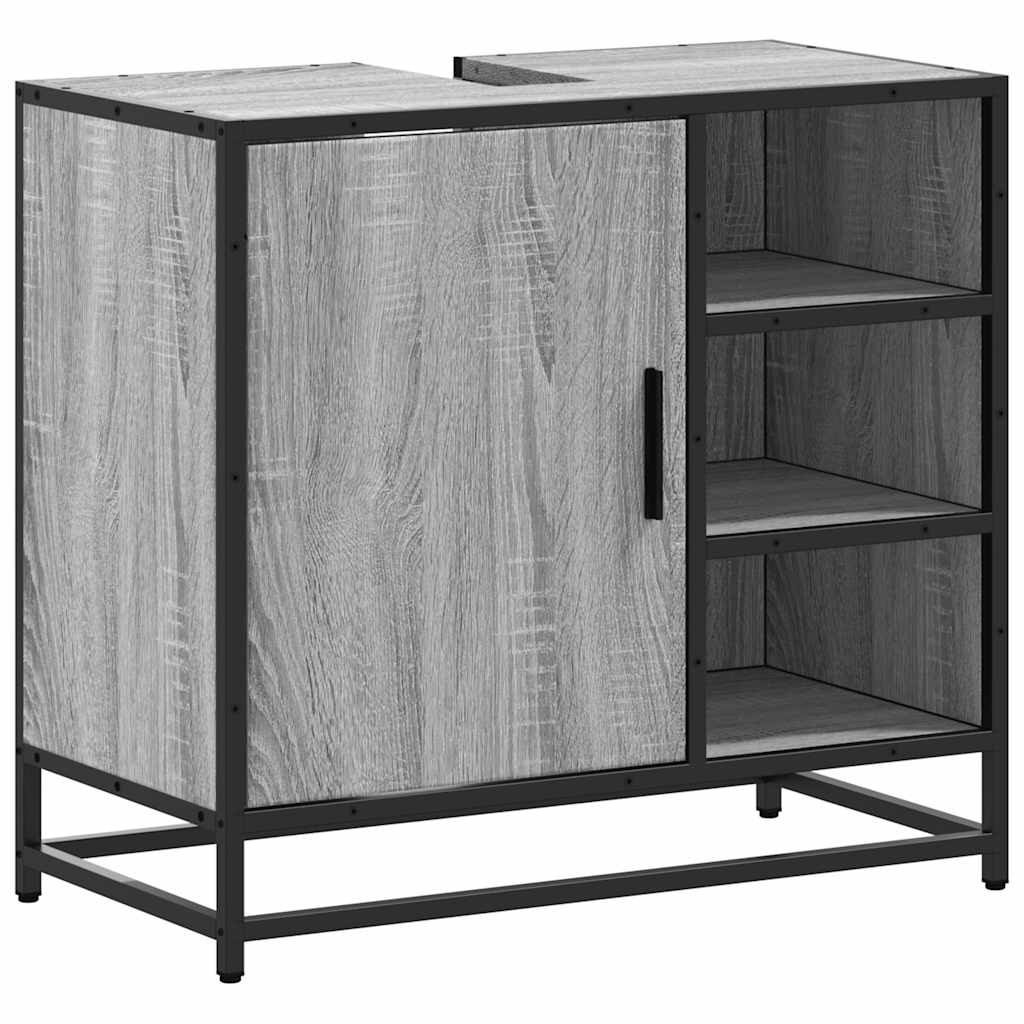Grey Sonoma Bathroom Sink Cabinet, 65x33x60 cm, Engineered Wood