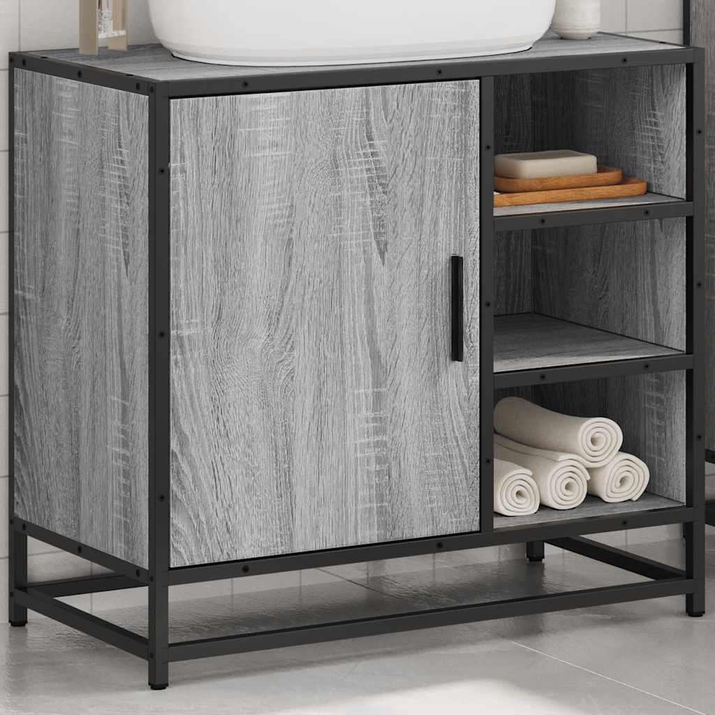 Grey Sonoma Bathroom Sink Cabinet, 65x33x60 cm, Engineered Wood