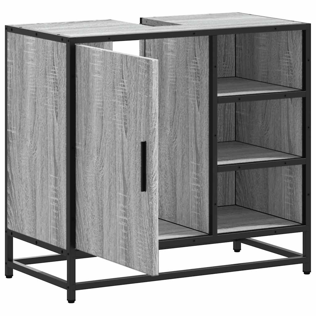 Grey Sonoma Bathroom Sink Cabinet, 65x33x60 cm, Engineered Wood