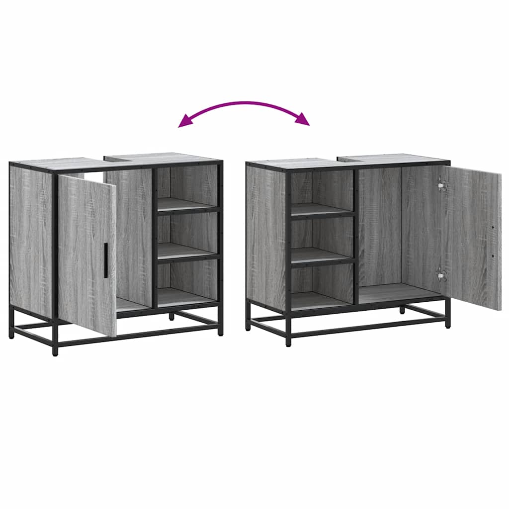 Grey Sonoma Bathroom Sink Cabinet, 65x33x60 cm, Engineered Wood