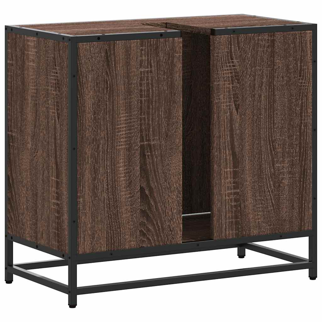 Brown Oak Bathroom Sink Cabinet, 65x33x60 cm, Engineered Wood