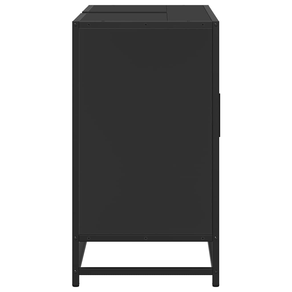 Black Bathroom Sink Cabinet, Engineered Wood, 80x33x60 cm