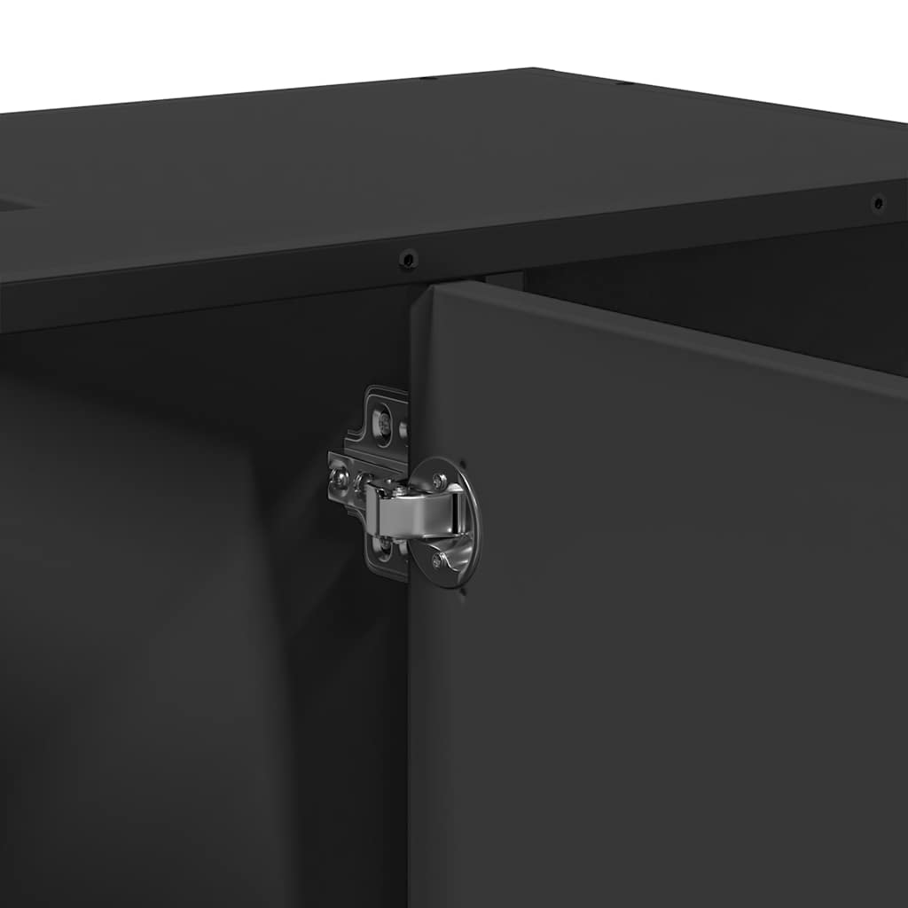 Black Bathroom Sink Cabinet, Engineered Wood, 80x33x60 cm