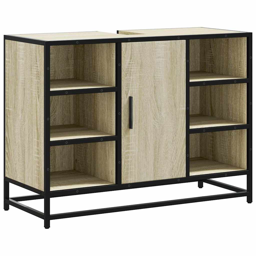 Sonoma Oak Bathroom Sink Cabinet, Engineered Wood, 80x33x60 cm