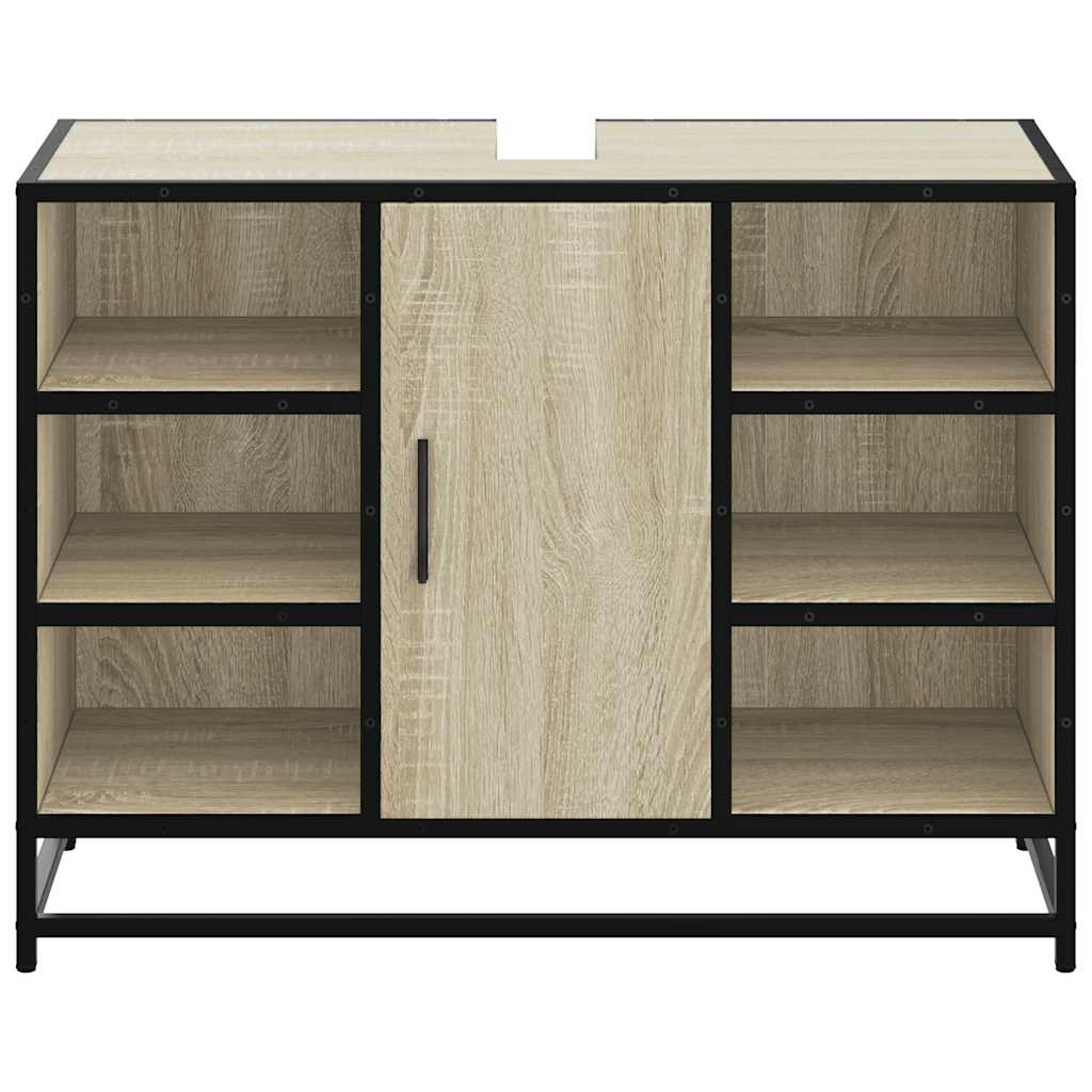 Sonoma Oak Bathroom Sink Cabinet, Engineered Wood, 80x33x60 cm