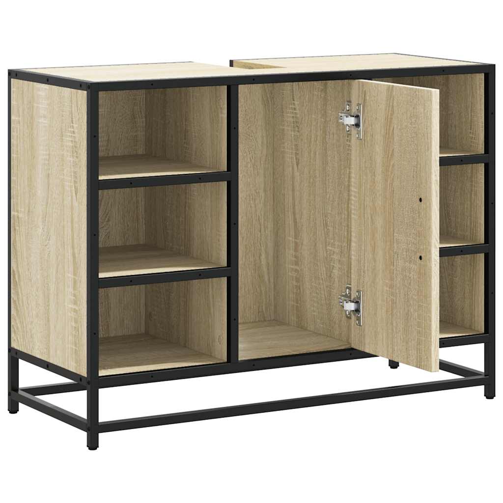 Sonoma Oak Bathroom Sink Cabinet, Engineered Wood, 80x33x60 cm