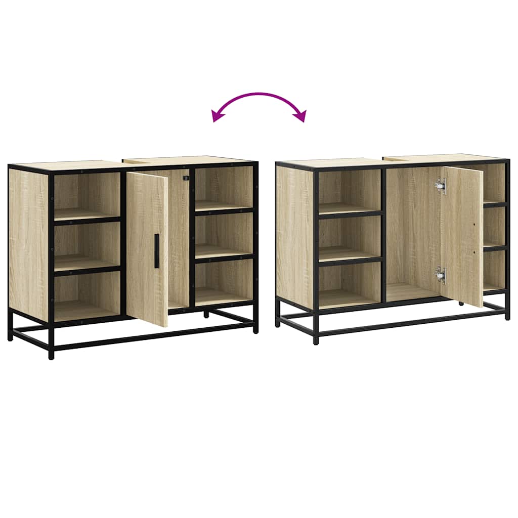Sonoma Oak Bathroom Sink Cabinet, Engineered Wood, 80x33x60 cm