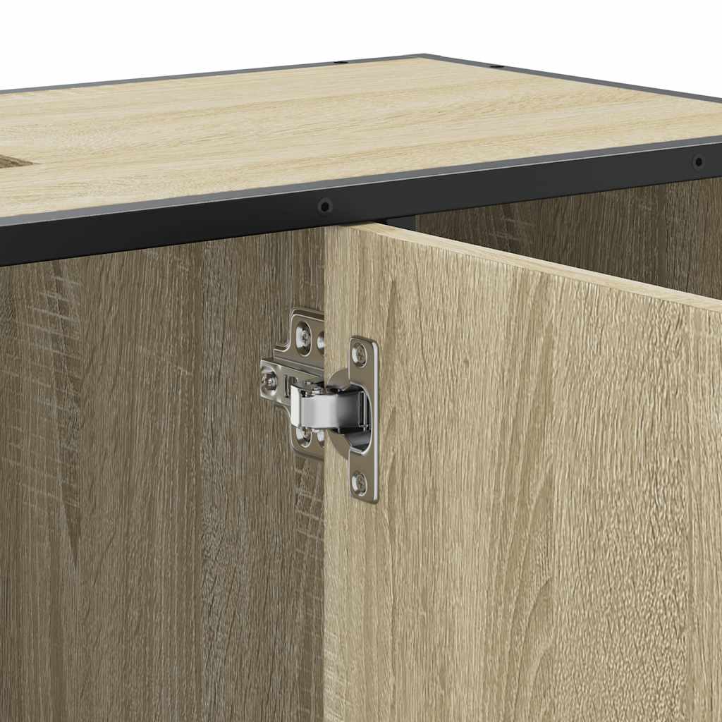 Sonoma Oak Bathroom Sink Cabinet, Engineered Wood, 80x33x60 cm