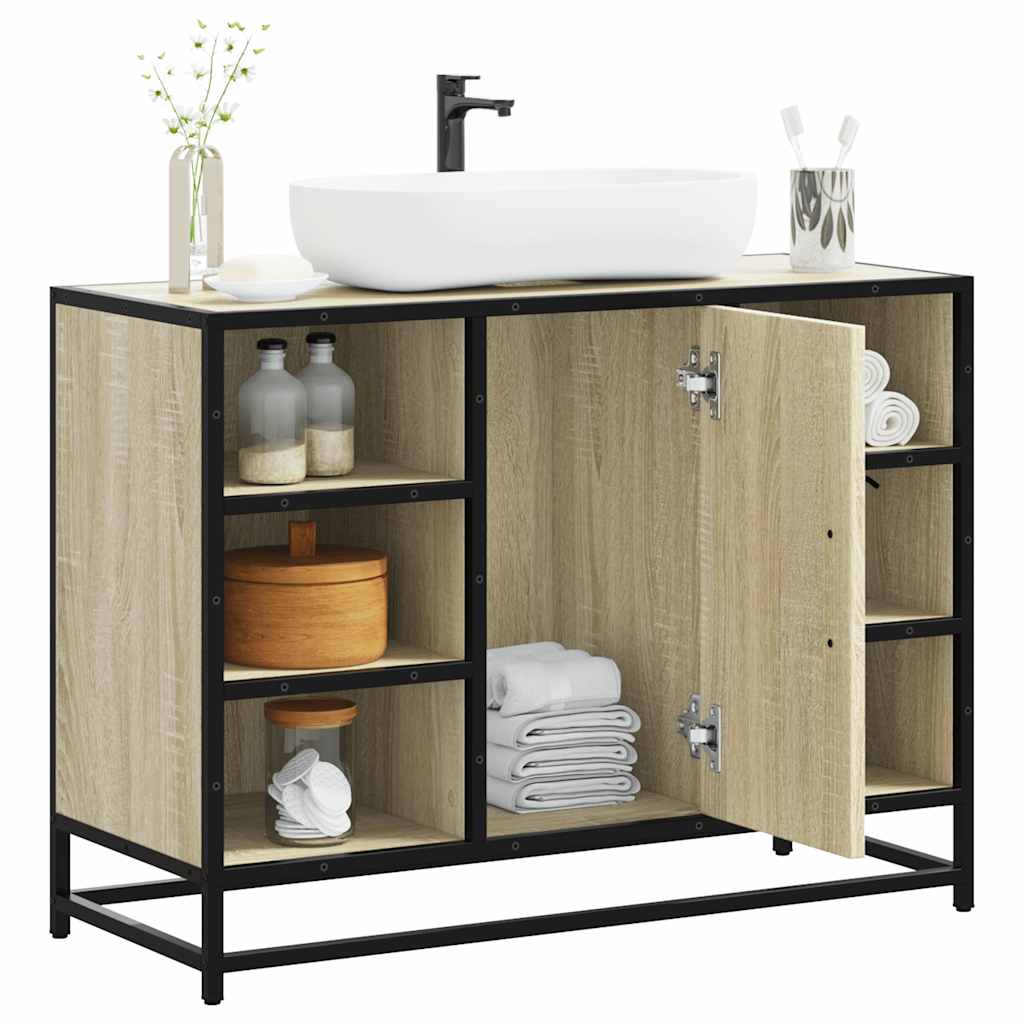 Sonoma Oak Bathroom Sink Cabinet, Engineered Wood, 80x33x60 cm
