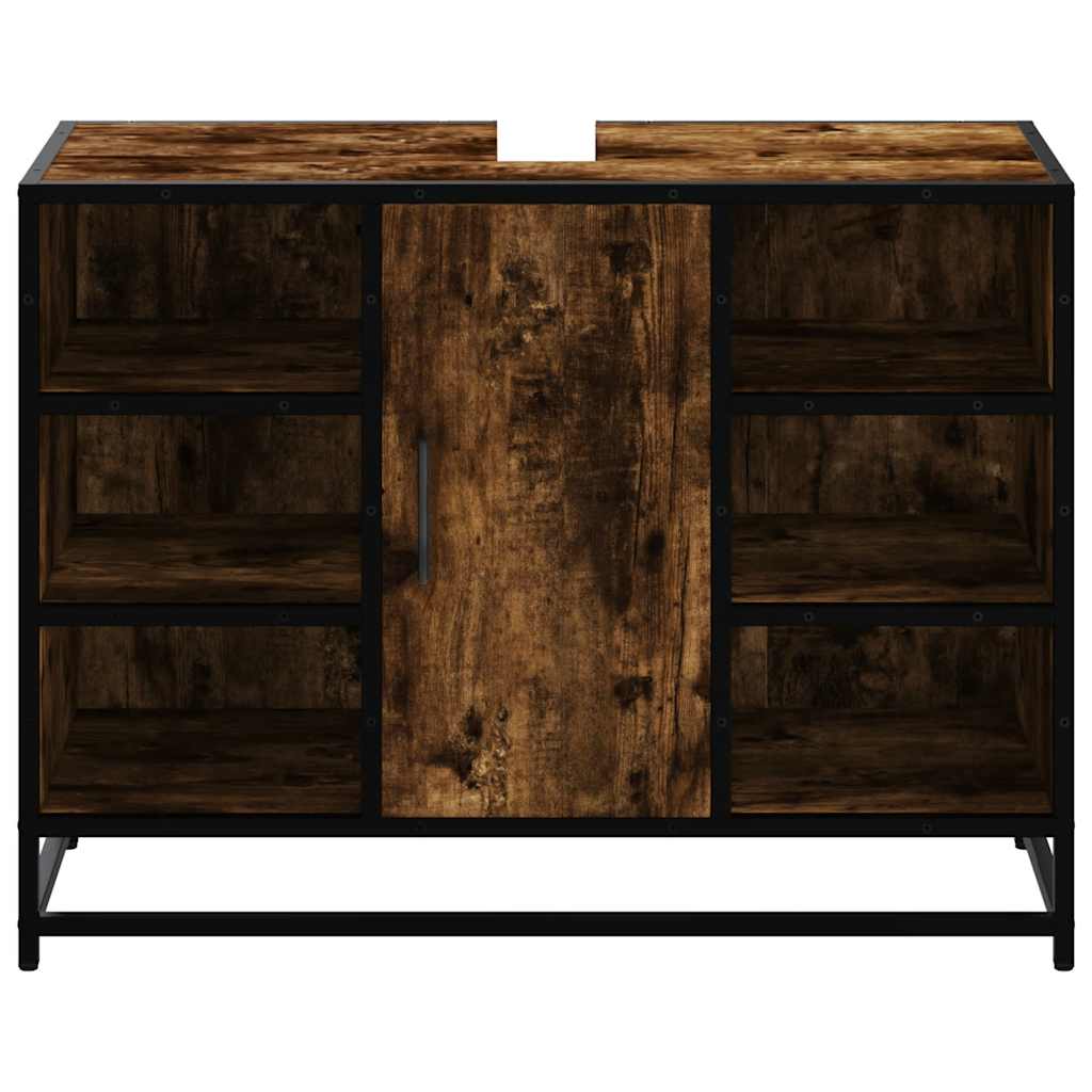 Smoked Oak Bathroom Sink Cabinet 80x33x60 cm - Engineered Wood
