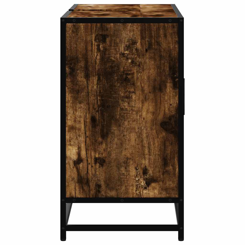 Smoked Oak Bathroom Sink Cabinet 80x33x60 cm - Engineered Wood