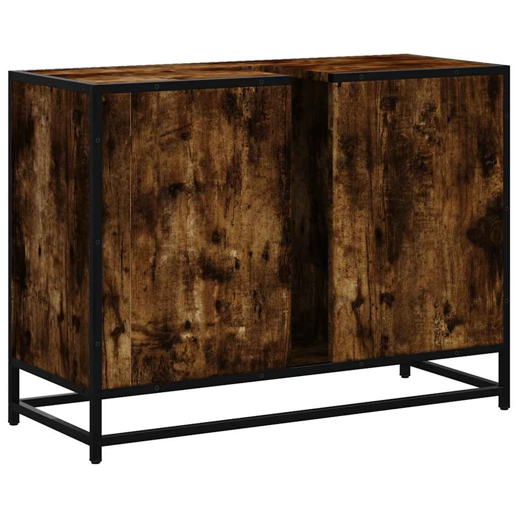 Smoked Oak Bathroom Sink Cabinet 80x33x60 cm - Engineered Wood
