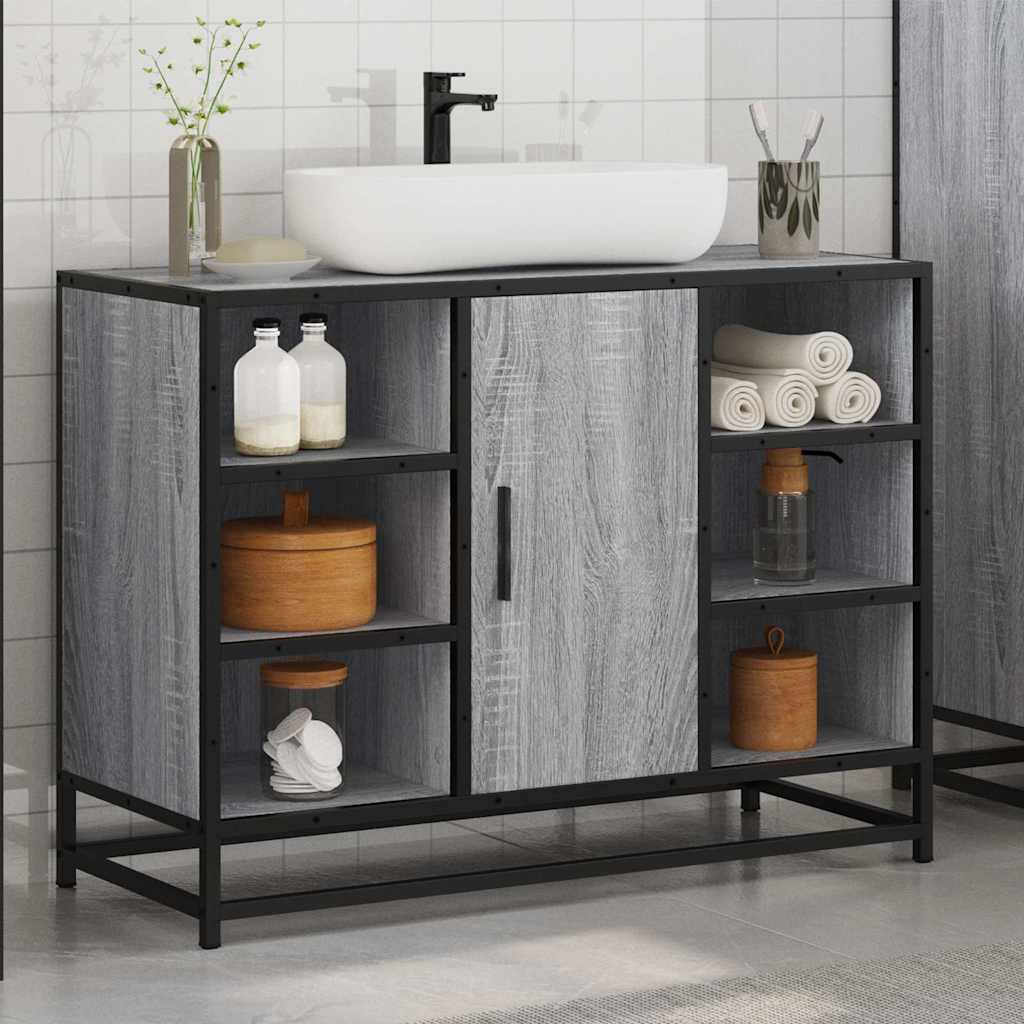 Grey Sonoma Bathroom Sink Cabinet 80x33x60cm - Engineered Wood