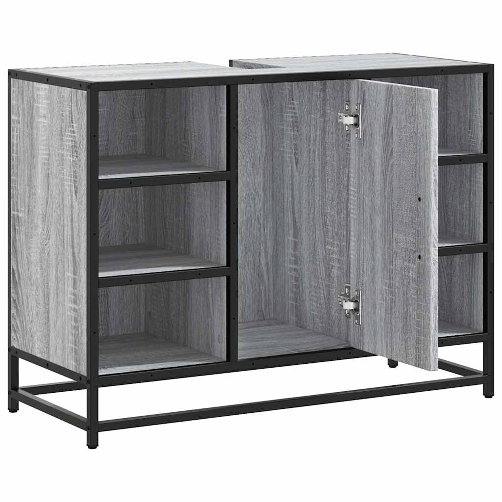 Grey Sonoma Bathroom Sink Cabinet 80x33x60cm - Engineered Wood