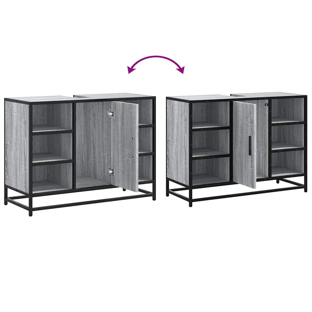 Grey Sonoma Bathroom Sink Cabinet 80x33x60cm - Engineered Wood