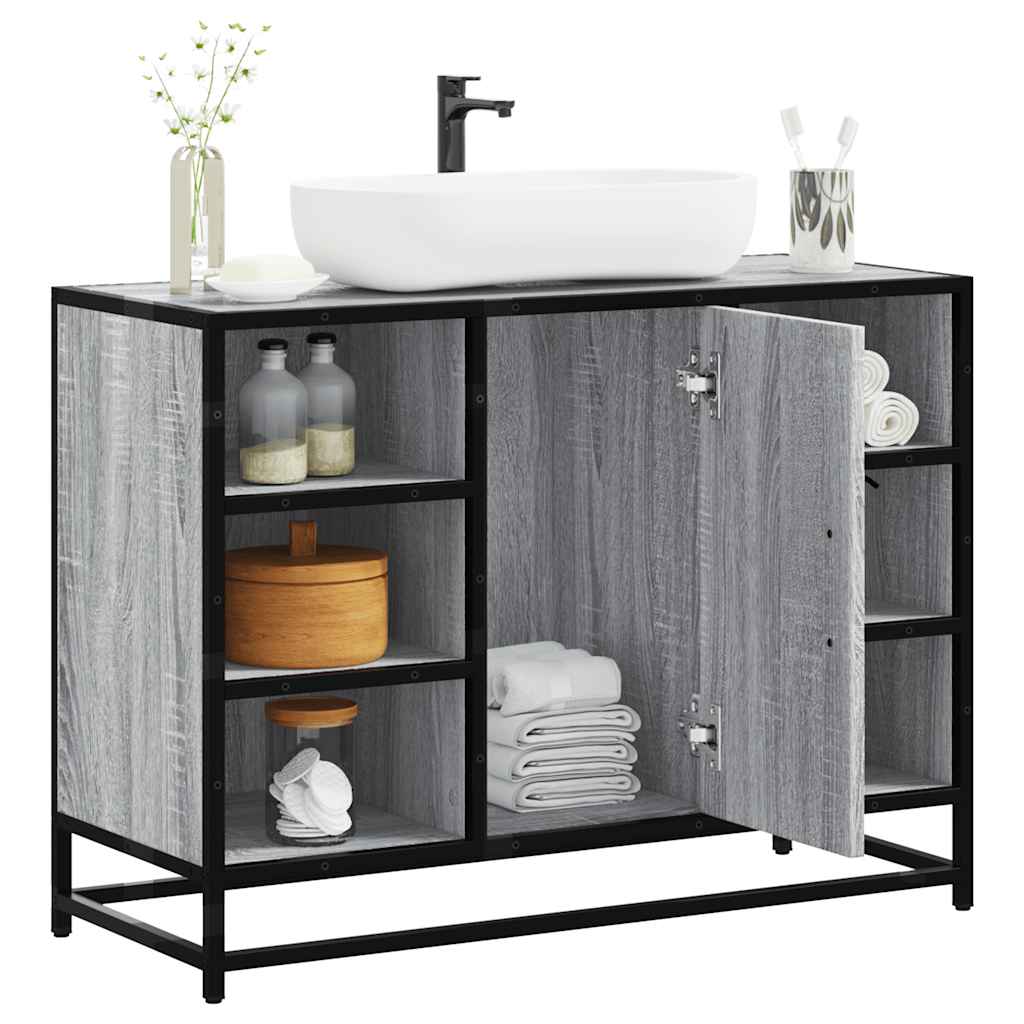 Grey Sonoma Bathroom Sink Cabinet 80x33x60cm - Engineered Wood