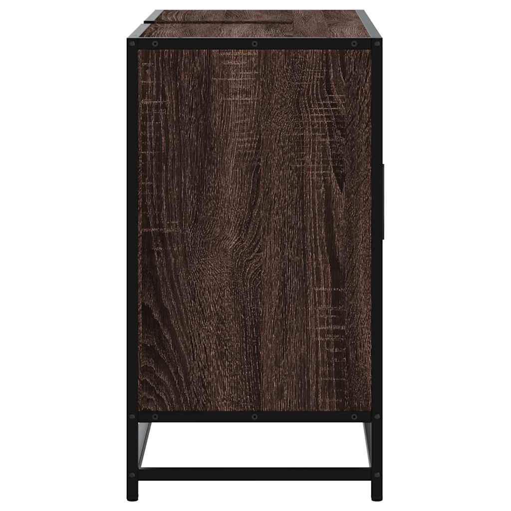 Brown Oak Bathroom Sink Cabinet, 80x33x60 cm, Engineered Wood