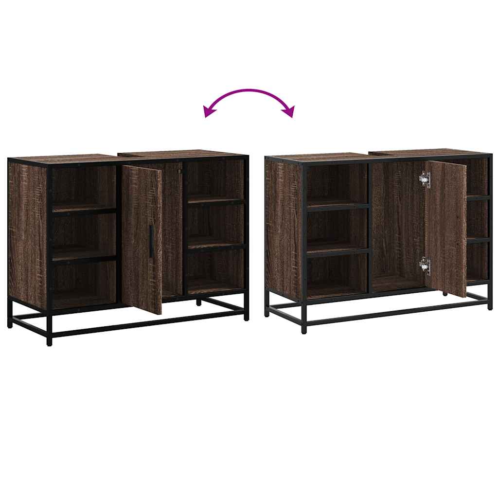 Brown Oak Bathroom Sink Cabinet, 80x33x60 cm, Engineered Wood