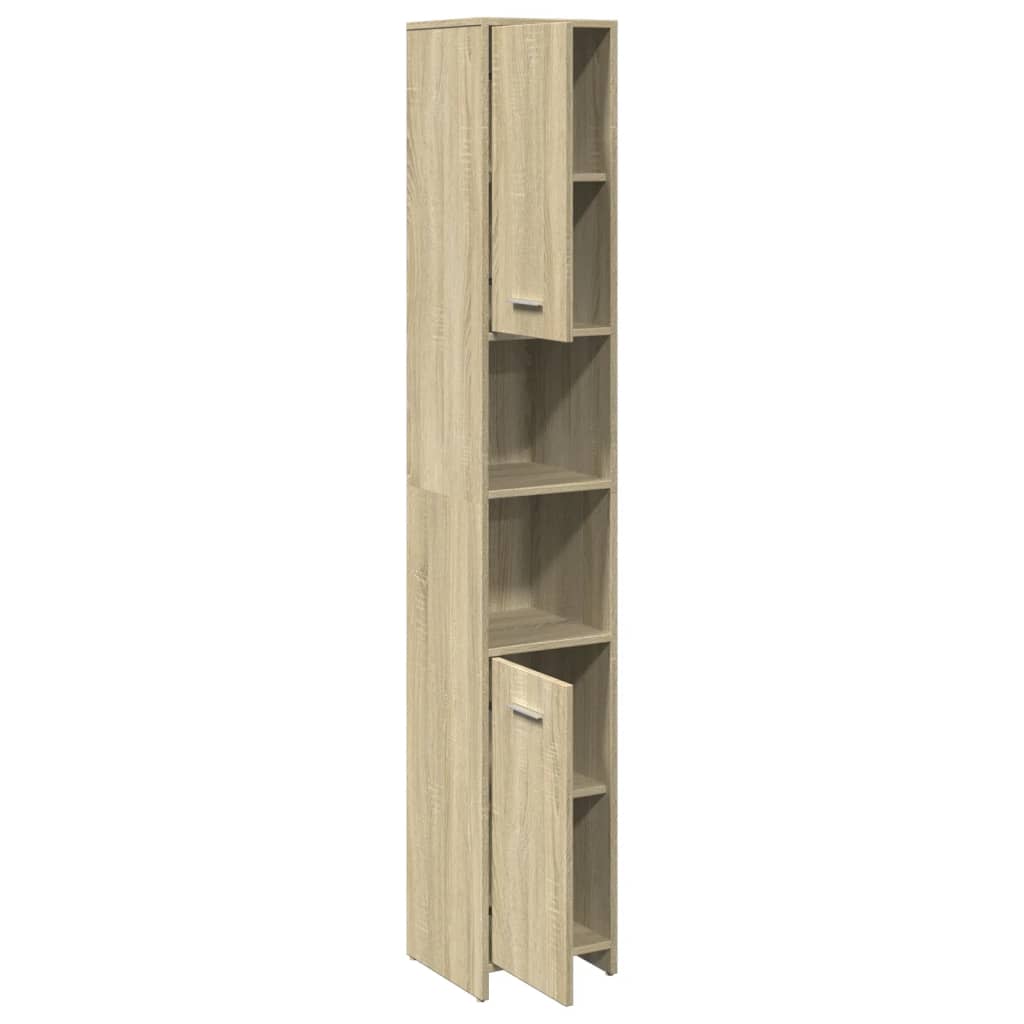 Sonoma Oak Bathroom Cabinet 30x30x183.5 cm - Engineered Wood