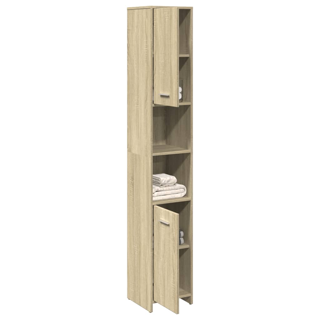 Sonoma Oak Bathroom Cabinet 30x30x183.5 cm - Engineered Wood