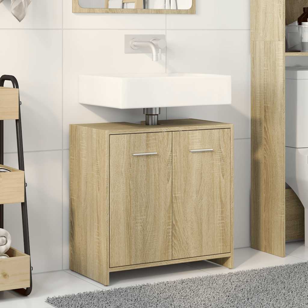 Sonoma Oak Bathroom Sink Cabinet 60x33x60 cm - Engineered Wood