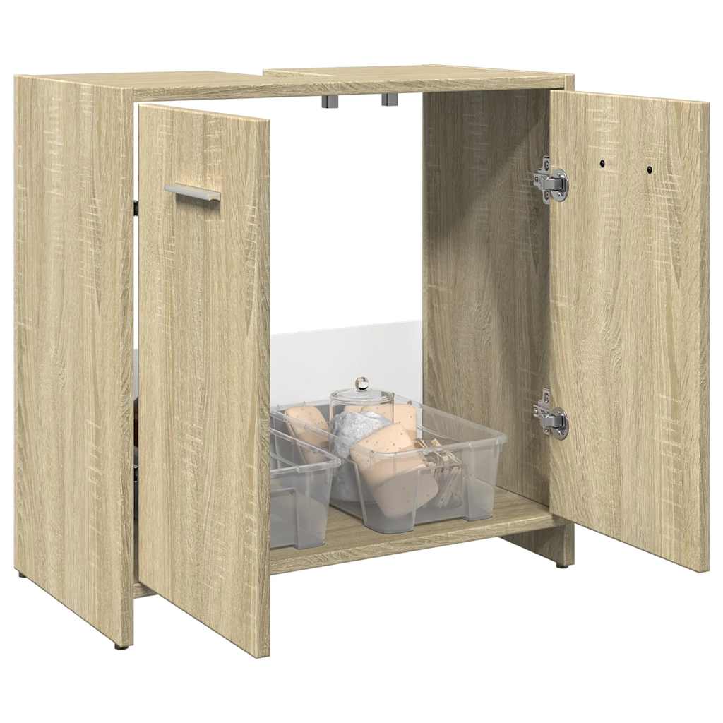 Sonoma Oak Bathroom Sink Cabinet 60x33x60 cm - Engineered Wood