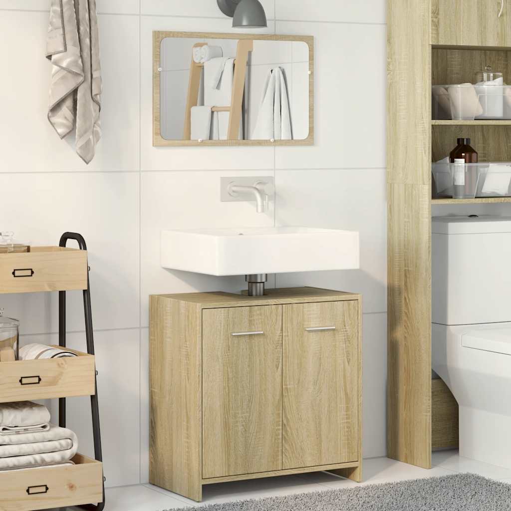 Sonoma Oak 2-Piece Bathroom Furniture Set - Engineered Wood