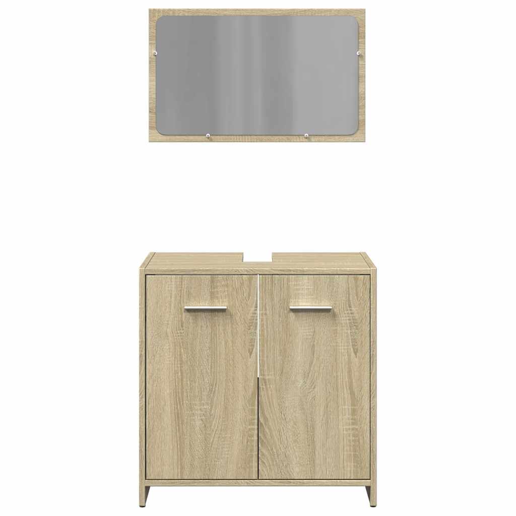 Sonoma Oak 2-Piece Bathroom Furniture Set - Engineered Wood