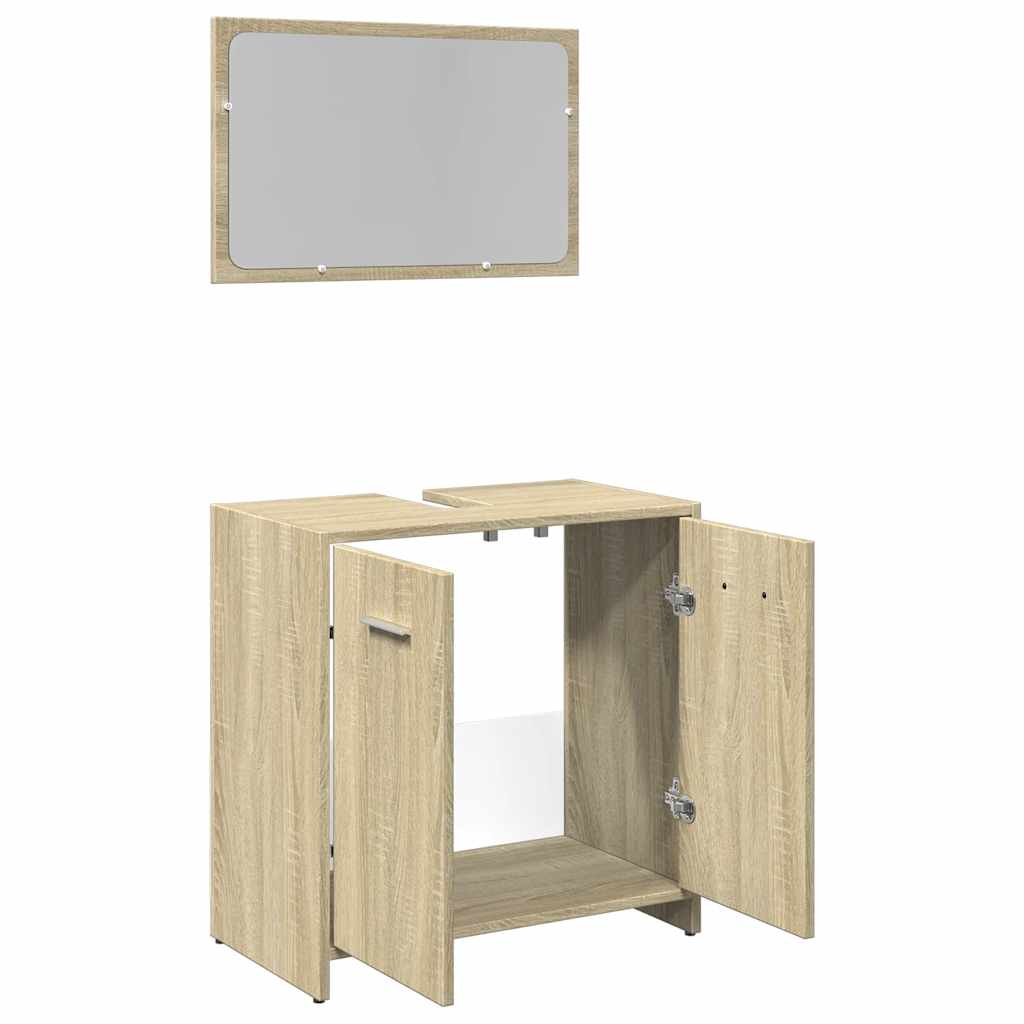 Sonoma Oak 2-Piece Bathroom Furniture Set - Engineered Wood