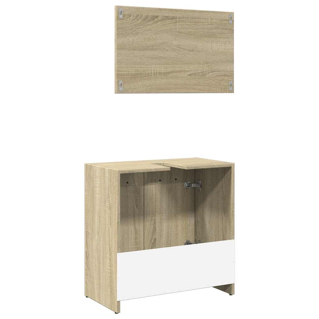 Sonoma Oak 2-Piece Bathroom Furniture Set - Engineered Wood