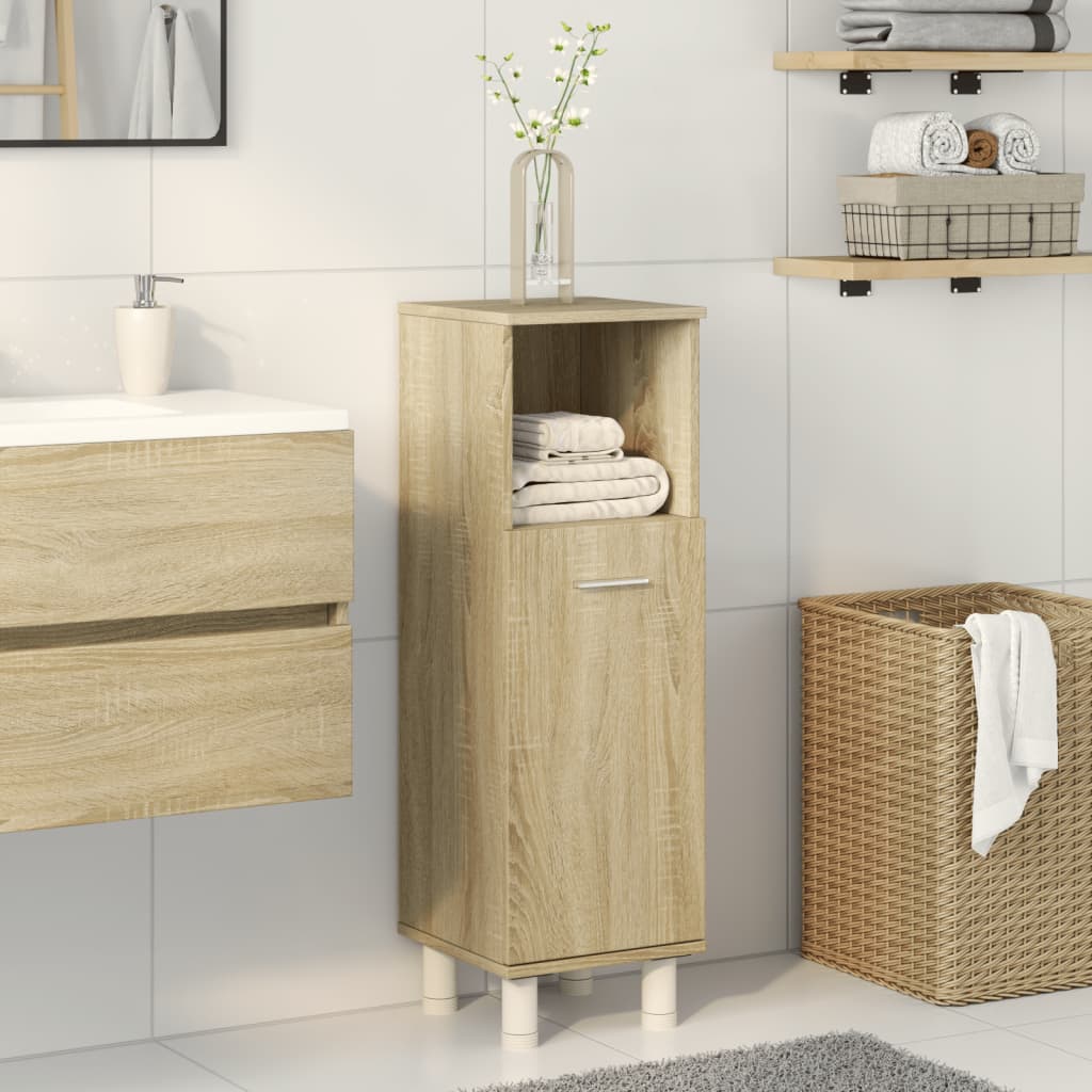 Sonoma Oak Bathroom Cabinet, Engineered Wood, 30.5x30x95 cm