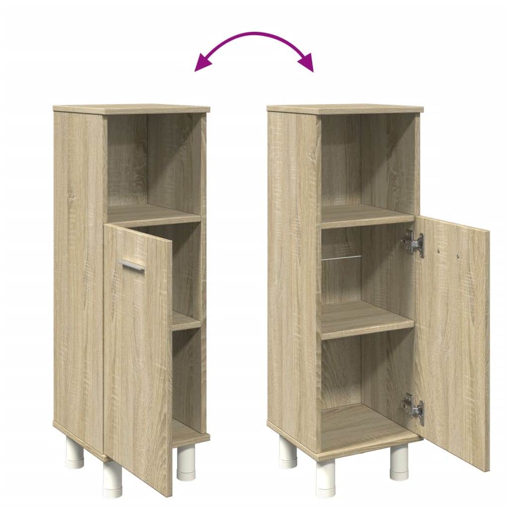 Sonoma Oak Bathroom Cabinet, Engineered Wood, 30.5x30x95 cm