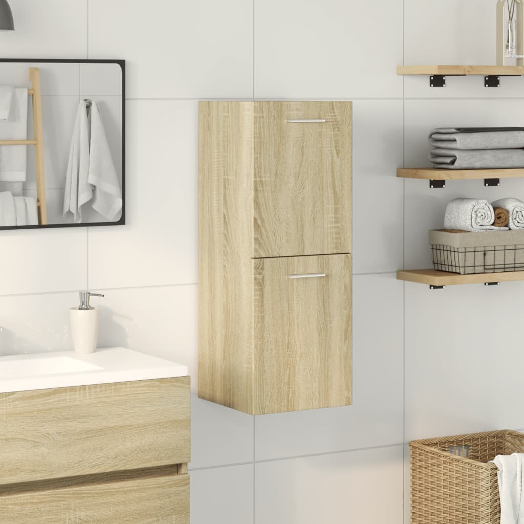 Compact Sonoma Oak Bathroom Cabinet, 30x30x80 cm, Engineered Wood