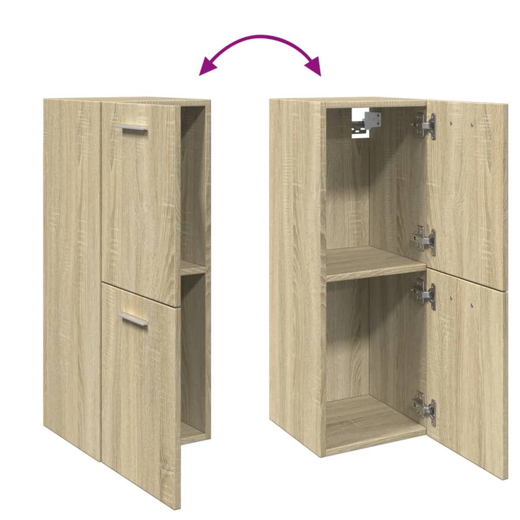 Compact Sonoma Oak Bathroom Cabinet, 30x30x80 cm, Engineered Wood
