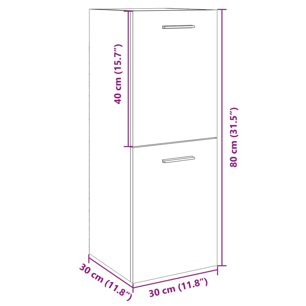 Compact Sonoma Oak Bathroom Cabinet, 30x30x80 cm, Engineered Wood